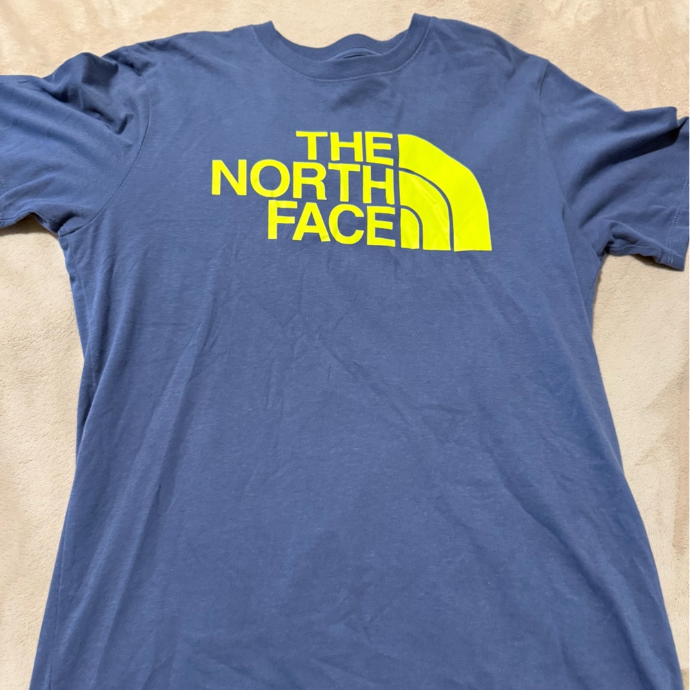 The North Face Men's Navy and Yellow Tee
